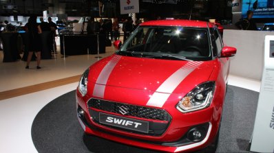 2017 Suzuki Swift (2017 Maruti Swift) Boosterjet front quarter Geneva Live