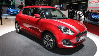 2017 Suzuki Swift (2017 Maruti Swift) front three quarter right Geneva Live