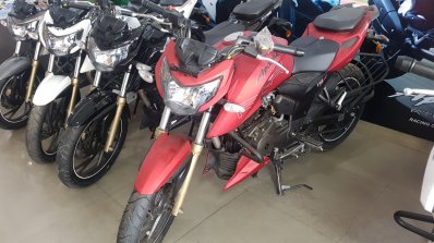 2017 TVS Apache RTR 200 BSIV at dealership front three quarter