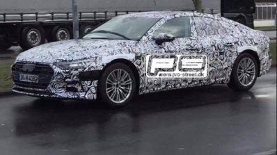 2018 Audi A7 front three quarters spy shot Denmark