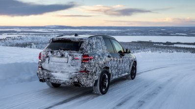 2018 BMW X3 (BMW G01) rear three quarters winter testing