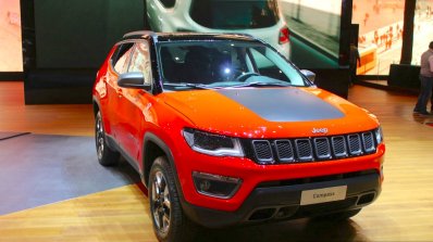 India-bound Jeep Compass Trailhawk front at the Geneva Motor Show Live