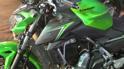Kawasaki Z650 tank extension at India launch