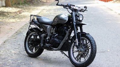 Royal Enfield Classic 500 RE535 tourer scrambler by TNT Motorcycles front three quarter
