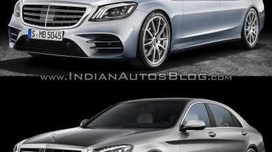 2017 Mercedes S-Class vs. 2013 Mercedes S-Class front three quarters
