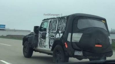 2018 Jeep Wrangler rear three quarters spy shot