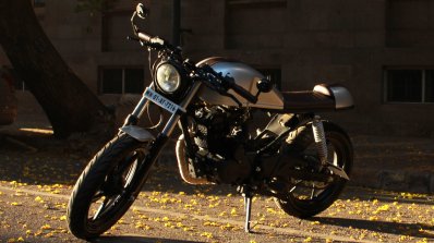 Hero Karizma cafe racer by Bullard Customs front three quarter