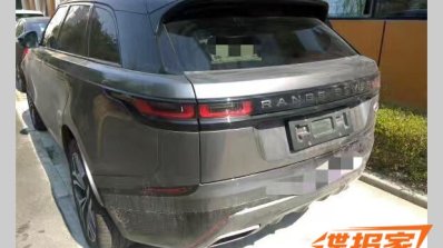 Range Rover Velar rear three quarters spy shot