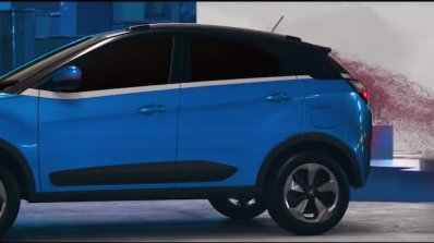 Tata Nexon blue body colour with contrast roof