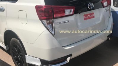 Toyota Innova Crysta Touring Sport rear end spied at dealership