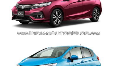 2017 Honda Jazz vs. 2013 Honda Jazz front three quarters left side