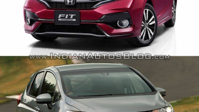 2017 Honda Jazz vs. 2013 Honda Jazz front three quarters