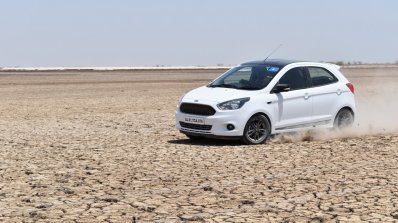 Ford Figo Sports Edition (Ford Figo S) in motion at Rann of Kachchh