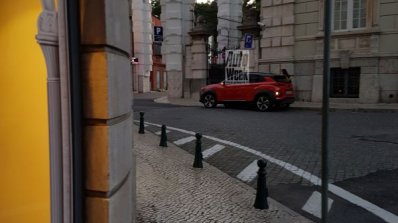 Hyundai Kona rear three quarters spy shot