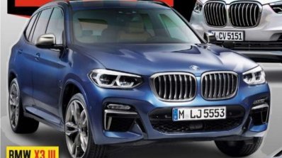 2017 BMW X3 front three quarters magazine leaked image