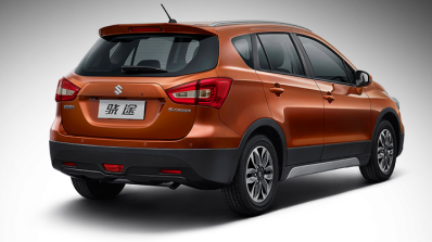 2017 (Maruti) Suzuki S-Cross rear three quarters right side studio image