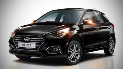 2018 Hyundai i20 (facelift) rendered in black colour