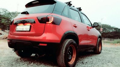 Custom Maruti Vitara Brezza red rear quarter