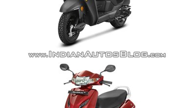 Honda Cliq vs Honda Activa - Spec sheet comparison front three quarter right