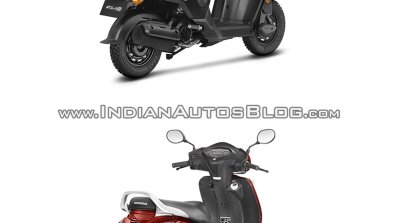 Honda Cliq vs Honda Activa - Spec sheet comparison rear three quarter right
