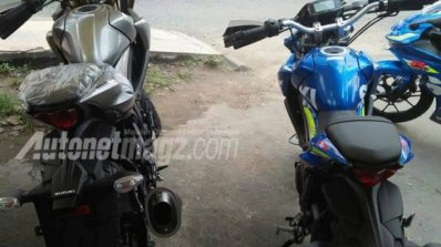 Suzuki GSX-S150 modified trail bike rear three quarter