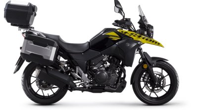 Suzuki V-Strom 250 studio side yellow
