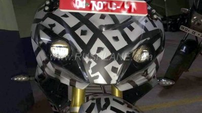 TVS Apache RR 310S spied up close headlamp