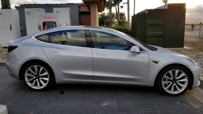 Tesla Model 3 right side spy shot