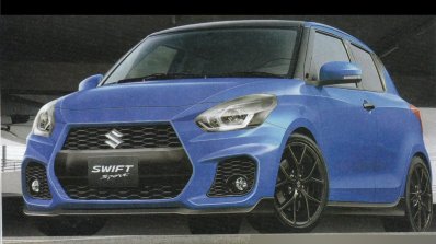 2017 Suzuki Swift Sport blue front three quarters rendering