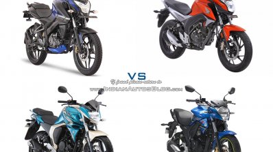 Bajaj Pulsar NS160 comparo front three quarter right