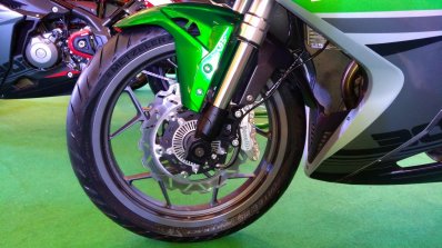 DSK Benelli 302R front wheel side view Indian launch