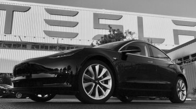 Production Tesla Model 3 front three quarters