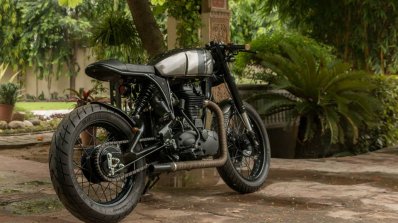 Royal Enfield Thunderbird 500 cafe racer by Rajputana Customs rear three quarter right cover