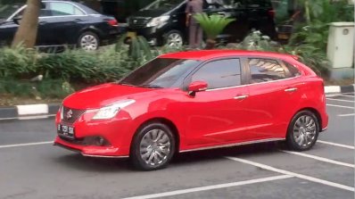 Suzuki Baleno Spotted in Indonesia Front Left Three Quarters Fire Red