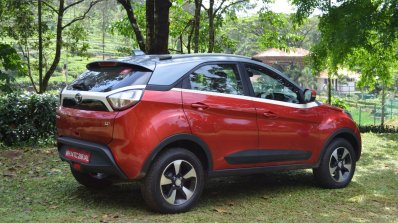 Tata Nexon Review Test Drive Rear Three Quarters
