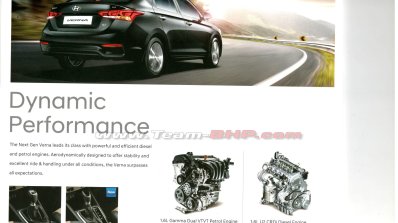 2017 Hyundai Verna brochure leaked engine and transmission
