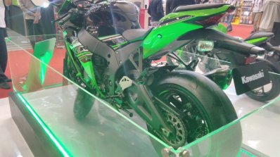2017 Kawasaki Ninja ZX10-R with Akrapovic rear left quarter at GIIAS 2017