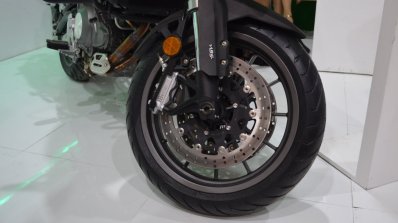 Benelli TRK 502 at Nepal Auto Show front wheel