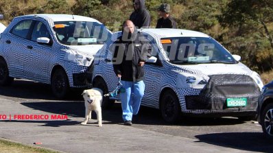 2018 Ford figo facelift spied in brazil front three quarters