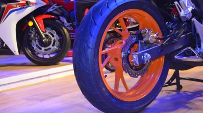 Honda CB 190R at Nepal Auto Show 2017 rear wheel