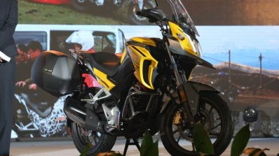 Honda CB190X yellow right front quarter