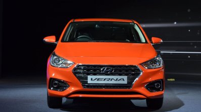 Hyundai Verna 2017 front view flame orange