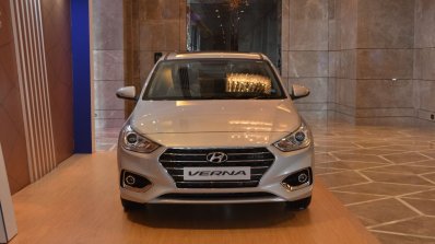 Hyundai Verna 2017 sleek silver front view