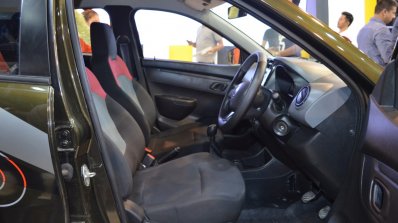 Renault Kwid 1.0L front seats at Nepal Auto Show 2017