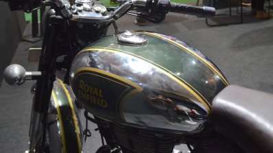 Royal Enfield Classic 500 Chrome tank graphics at the Nepal Auto Show 2017