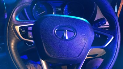 Tata Nexon at Ganpati Pandal Mumbai steering wheel