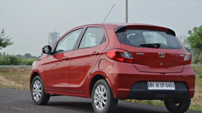 Tata Tiago AMT test drive review left rear three quarters