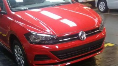 VW Virtus red front fascia spy shot Brazil