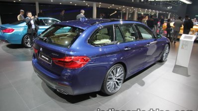 2017 BMW 5 Series Touring rear three quarters right side at the IAA 2017