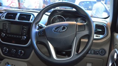 Accessorised Mahindra TUV300 dashboard driver side at Nepal Auto Show 2017